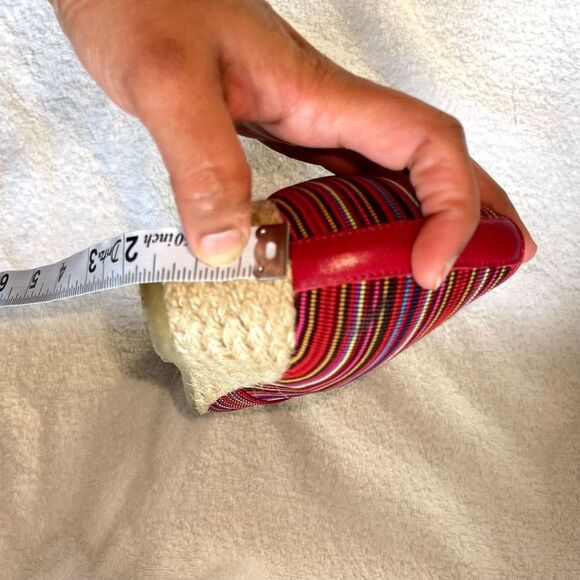 SAS Handcrafted Italy Women's Becky Wedge Slip On Stripe Red Shoe Size 8 - Picture 6 of 11